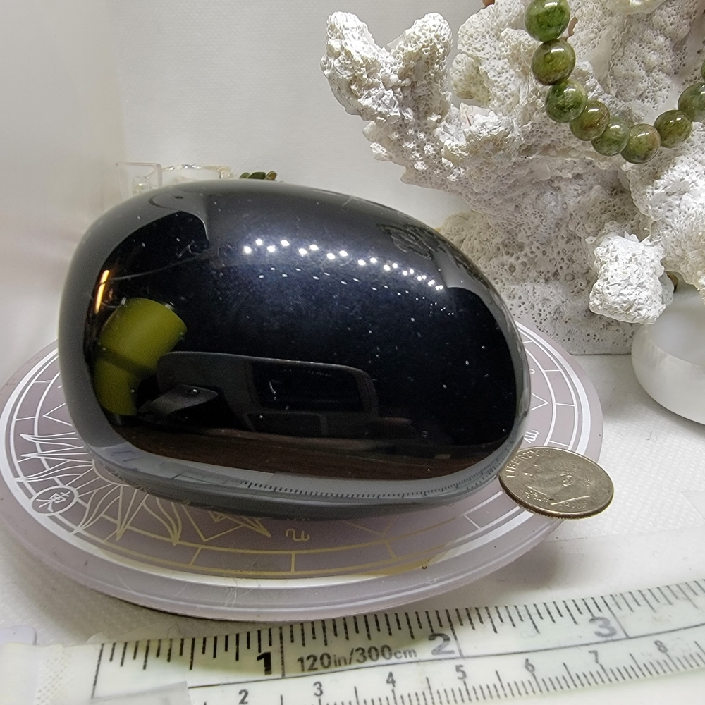 BLACK OBSIDIAN EXTRA LARGE PALM STONE